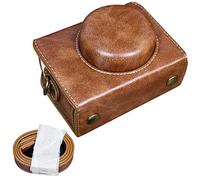 Rieibi ZV1F - Funda de piel sintética vintage para cámara Sony ZV1F ZV-1F/ZV-1M2/ZV-1 Mark II Vlog Camera - Funda protectora ZV-1 II - Marrón