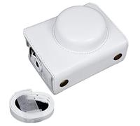 Rieibi ZV1F - Funda de piel sintética vintage para cámara Sony ZV1F ZV-1F/ZV-1M2/ZV-1 Mark II Vlog Camera - Funda protectora ZV-1 II - Blanco