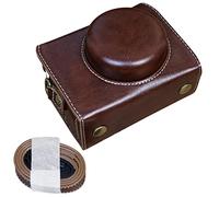 Rieibi ZV1F - Funda de piel sintética vintage para cámara Sony ZV1F ZV-1F/ZV-1M2/ZV-1 Mark II Vlog Camera - ZV-1 II - Funda protectora - Café