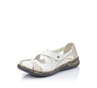 Rieker 46367, Bailarinas, Weiß (Weiss/Grey / 80), 40 EU