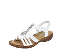 Rieker 60839, Sandalia Mujer, Blanco, 40 EU