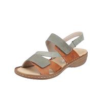 Rieker 60866, Sandalia Mujer, Verde, 37 EU