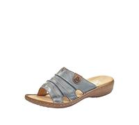 Rieker 60876, Zuecos, Blau (whitedenim/Nuss / 12), 40 EU