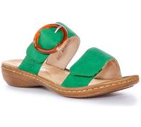 Rieker 60894-52 Sandalia De Cuero Con Hebilla Grande Verde Para Mujeres UK 4 - 8