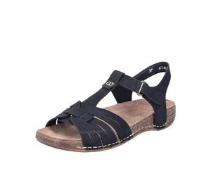 Rieker 61461, Sandalia con Pulsera Mujer, Negro, 38 EU