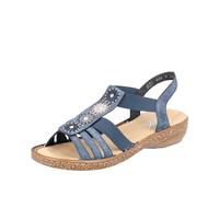 Rieker 628g9, Sandalia Mujer, Azul, 36 EU