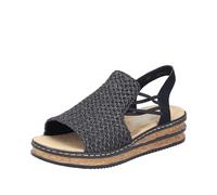 Rieker 62941, Sandalia Mujer, Schwarz, 38 EU