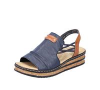 Rieker 62962, Sandalia Mujer, Azul, 39 EU