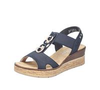 Rieker 63798, Sandalias de cuña Mujer, Azul, 37 EU