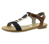 Rieker - 64278, Sandalias Punta Cerrada Mujer, Azul (Pazifik/amaretto), 36 EU