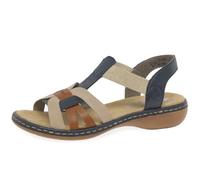 Rieker 65918 Sandalia completa con tiras elásticas, Green, 38 EU