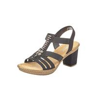 Rieker - 66506-00, Sandalias Punta Cerrada Mujer, Negro (Schwarz 00), 39 EU