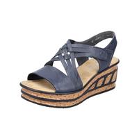 Rieker 68179, Sandalia Mujer, Azul, 40 EU