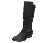 Rieker 93655, Botas Camperas Mujer, Negro (Schwarz/Schwarz/Kastanie), 38 EU