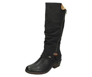 Rieker 93655, Botas Camperas Mujer, Negro (Schwarz/Schwarz/Kastanie), 38 EU