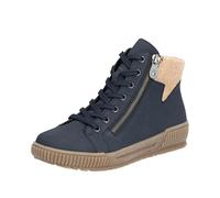 Rieker Botas de mujer con cordones N0709, color azul, talla 42 EU amplia, azul, 42 EU Ancho