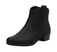 Rieker Botín Para Dama Con Cremallera Tacón De Bloque Estilo Western Y0762