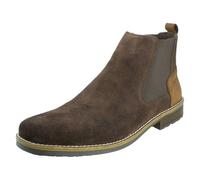 Rieker Botines Chelsea de piel de ante con cierre de cremallera para hombre 33253, Brown, 46 EU
