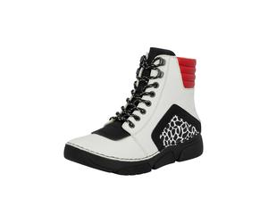 Rieker Botines con cordones ecru / rojo / negro 42 EUR