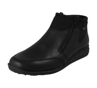 Rieker Botines extra anchos con forro polar para mujer con doble cremallera 47270, Black, 8 UK X-Wide