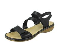 Rieker - Damen 659C7 Sandalen, Sandalia, schwarz,