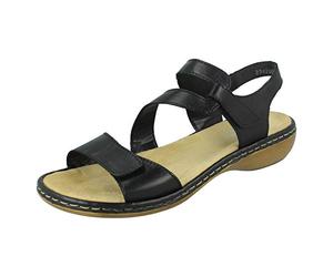 Rieker - Damen 659C7 Sandalen, Sandalia, schwarz,