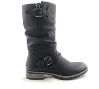 Rieker Flexible De Longitud Estella Mujeres Becerro Botas 40 EU Negro