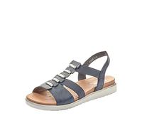 Rieker Frühjahr/Sommer V5051, Sandalias con Pasador en T Mujer, Azul (Pazifik 14), 42 EU