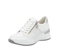 Rieker - Frühjahr/Sommer, Zapatillas Mujer, Blanco (Weiss/Weiss-Silber/Argento/ 80 80), 36 EU