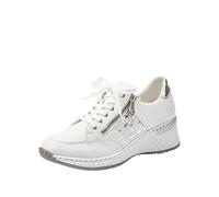 Rieker - Frühjahr/Sommer, Zapatillas Mujer, Blanco (Weiss/Weiss-Silber/Argento/ 80 80), 41 EU