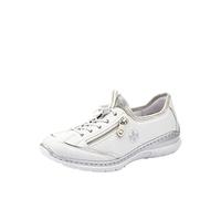 Rieker - Frühjahr/Sommer, Zapatillas sin Cordones Mujer, Blanco (Weiss/Argento/Silverflower/ 80 80), 38 EU