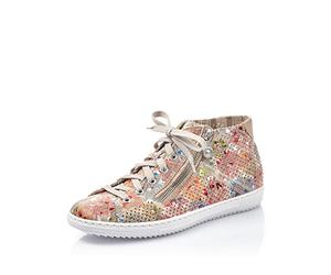 Rieker - Frühjahr/Sommer, Zapatillas sin Cordones Mujer, Multicolor (Ginger-Multi/Nude/ 90 90), 38 EU