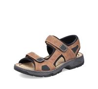 Rieker Hombre Sandalias 26156, de Caballero Sandalias,Zapatos de Verano,Sandalias de Verano,cómodas,Planas,Marrón (Braun Kombi / 25),43 EU / 9 UK