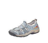 Rieker L0561, Zapatillas Mujer, Azul (Adriatic/Heaven/Silverflower 12), 36 EU