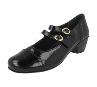Rieker Mary Jane 41758 - Zapatos casuales para mujer con cierre de hebilla y tacón de bloque, Black, 37 EU