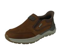 Rieker Mocasines casuales de piel Tex para hombre, listos para usar, 06052, Brown, 7.5 UK Wide