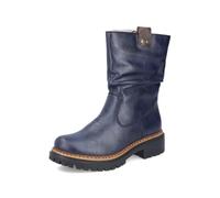 Rieker Mujer Botines 72684-14 Azul Talla 43 | Cuero sintético, Cremallera, Forro cálido, Tacón de bloque