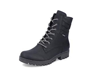 Rieker Mujer Botines 78520, señora Botines con Cordones,Repelente,riekerTEX,Media Bota,Bota con Cordones,Negro (Schwarz / 00),39 EU / 6 UK