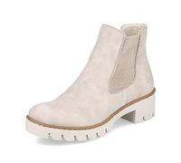 Rieker Mujer Botines X5772, señora Botas Chelsea,Bota de Deslizamiento,Botas,Medias Botas,botín,Plano,Beige (Beige / 60),39 EU / 6 UK