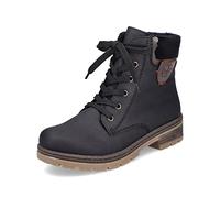 Rieker Mujer Botines Y7418, señora Botines con Cordones,Botas con Cordones,Botas de Chukka,Botas Cortas,Negro (Schwarz / 00),41 EU / 7.5 UK