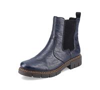 Rieker Mujer Botines Z3561, señora Botas Chelsea,Botas,Medias Botas,botín,Bota de Deslizamiento,Plano,Azul (Blau / 14),37 EU / 4 UK