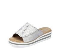 Rieker Mujer Mocasines V0290, señora Zapatillas,Pantuflas,Zapatos Informales,Zapatillas,Entrada Abierta,Plateado (Silber/Platin / 90),43 EU / 9 UK
