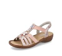 Rieker Mujer Sandalias 60855, señora Sandalias,Zapatos de Verano,Sandalias de Verano,cómodas,Planas,Rosa (Rosa / 31),40 EU / 6.5 UK