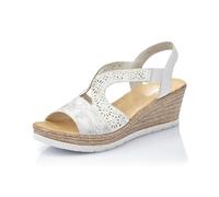 Rieker Mujer Sandalias 61916, señora Sandalias con Plataforma,Zapato de Verano,cómodo,Suela Gruesa,Blanco (Weiss / 80),37 EU / 4 UK