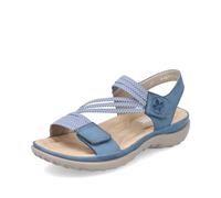 Rieker Mujer Sandalias 64870, señora Sandalias,Zapatos de Verano,Sandalias de Verano,cómodas,Planas,Azul (Blau / 14),43 EU / 9 UK