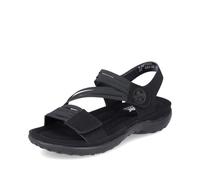 Rieker Mujer Sandalias 64870, señora Sandalias,Zapatos de Verano,Sandalias de Verano,cómodas,Planas,Negro (Schwarz / 02),39 EU / 6 UK