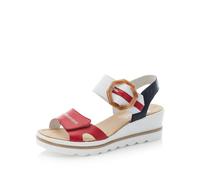 Rieker Mujer Sandalias 67476, señora Sandalias,Zapatos de Verano,Sandalias de Verano,cómodas,Planas,Rojo (Rot Kombi / 33),40 EU / 6.5 UK