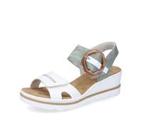 Rieker Mujer Sandalias 67476, señora Sandalias,Zapatos de Verano,Sandalias de Verano,cómodas,Planas,Verde (grün Kombi / 81),38 EU / 5 UK