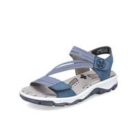 Rieker Mujer Sandalias 68871, señora Sandalias,Zapatos de Verano,Sandalias de Verano,cómodas,Planas,Azul (Blau / 14),40 EU / 6.5 UK
