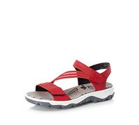 Rieker Mujer Sandalias 68871, señora Sandalias,Zapatos de Verano,Sandalias de Verano,cómodas,Planas,Rojo (Rot / 33),38 EU / 5 UK